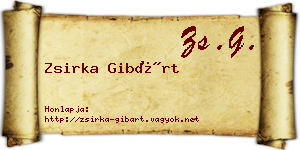 Zsirka Gibárt névjegykártya